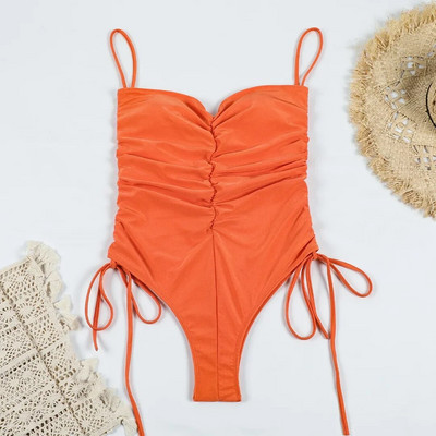 Ženski kupaći kostim visokog struka Jednodijelni kupaći kostim Seksi Push up kupaći kostim s v-izrezom Kompleti bikinija s halterima Odjeća za plažu Monokini