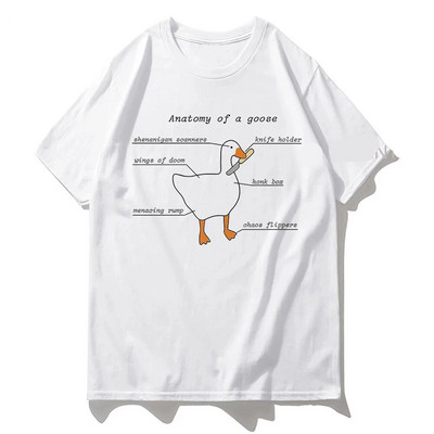 Μπλουζάκι με γραφικό τύπωμα καρτούν Χήνας Harajuku Fashion Casual Vintage Μπλουζάκι με λαιμόκοψη κοντό μανίκι συν μέγεθος γυναικείο μπλουζάκι