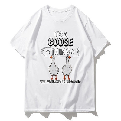 Μπλουζάκι με γραφικό τύπωμα καρτούν Χήνας Harajuku Fashion Casual Vintage Μπλουζάκι με λαιμόκοψη κοντό μανίκι συν μέγεθος γυναικείο μπλουζάκι