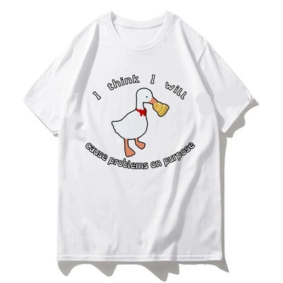 Μπλουζάκι με γραφικό τύπωμα καρτούν Χήνας Harajuku Fashion Casual Vintage Μπλουζάκι με λαιμόκοψη κοντό μανίκι συν μέγεθος γυναικείο μπλουζάκι