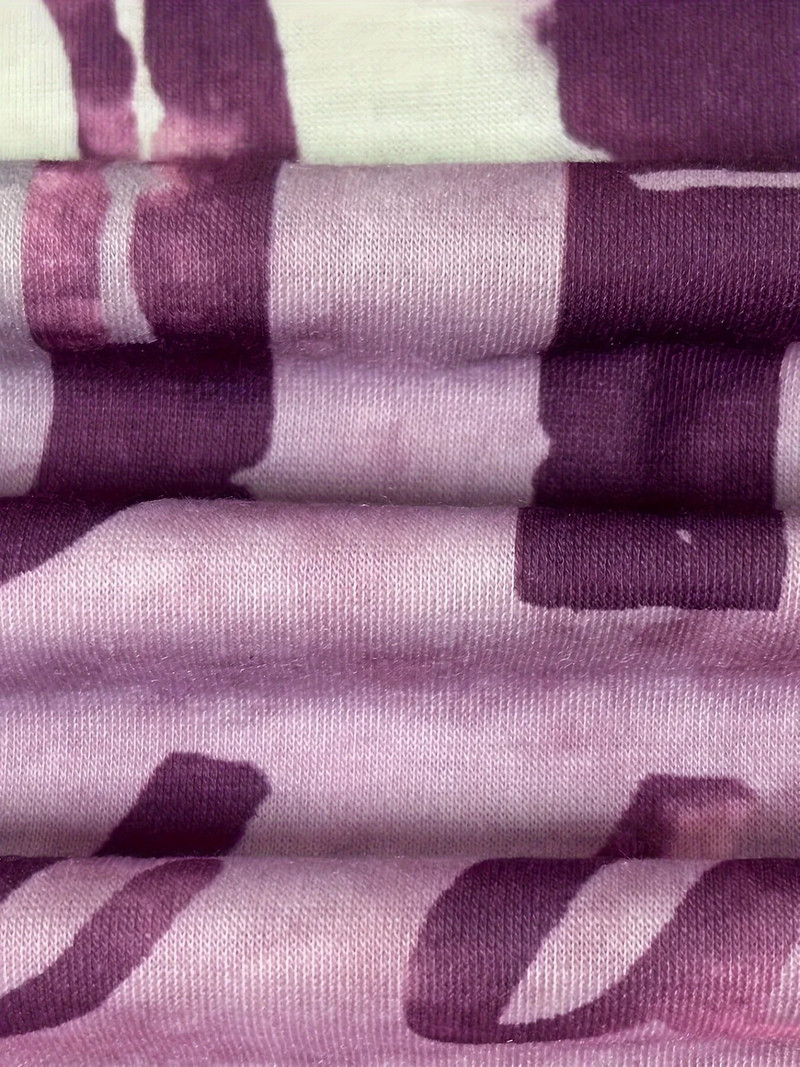 Lielizmēra burtu apdrukas tops Colorblock Crew Neck ar īsām piedurknēm, O kakla, Sieviešu Tkreklu topi brīvajam laikam, 2024. gada vasara