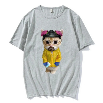 Τηλεοπτική εκπομπή Breaking-Bad T-shirt Funny Walter White Sad Crying Cat Munchkin Kitty Graphic T-shirt Ανδρικά μπλουζάκια για άνδρες σε συν μέγεθος γυναικεία μπλουζάκια