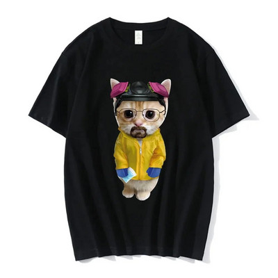TV Show Breaking-Bad Majica s kratkim rukavima Funny Walter White Sad Crying Cat Munchkin Kitty Graphic T-shirt Muške muške ženske majice velikih veličina