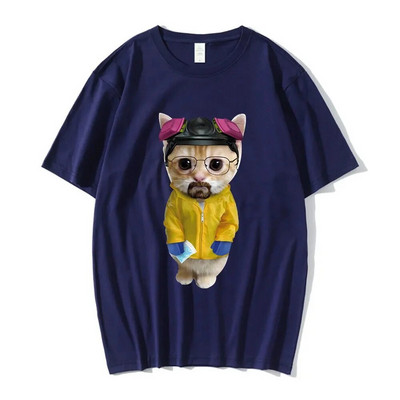 TV Show Breaking-Bad Majica s kratkim rukavima Funny Walter White Sad Crying Cat Munchkin Kitty Graphic T-shirt Muške muške ženske majice velikih veličina