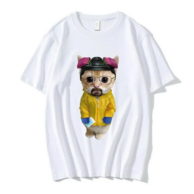 TV Show Breaking-Bad Majica s kratkim rukavima Funny Walter White Sad Crying Cat Munchkin Kitty Graphic T-shirt Muške muške ženske majice velikih veličina