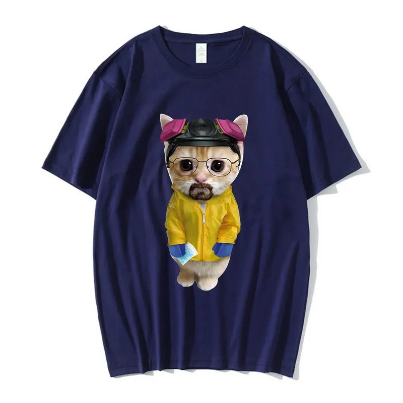 TV Show Breaking-Bad Majica s kratkim rukavima Funny Walter White Sad Crying Cat Munchkin Kitty Graphic T-shirt Muške muške ženske majice velikih veličina