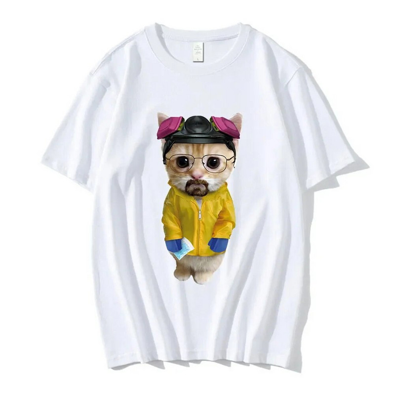 TV Show Breaking-Bad Majica s kratkim rukavima Funny Walter White Sad Crying Cat Munchkin Kitty Graphic T-shirt Muške muške ženske majice velikih veličina