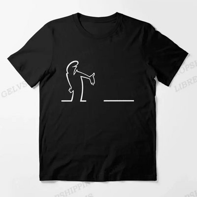 The Line Osvaldo Cavandoli póló, divatos hip-hop La Linea póló, alkalmi legénynyakú, nagy méretű női póló