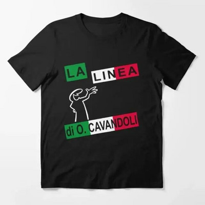 The Line Osvaldo Cavandoli póló, divatos hip-hop La Linea póló, alkalmi legénynyakú, nagy méretű női póló