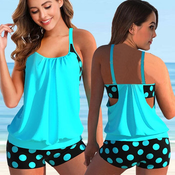 2023 Нов дамски комплект бикини с летни раирани щампи Секси бански Дамски секси бански комплект от две части Бански костюми Свободни плажни потници