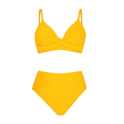 CUPSHE Seturi de bikini cu talie înaltă, negru, plin de răsucire