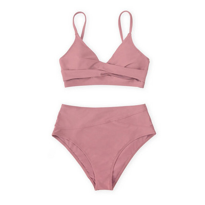 CUPSHE Seturi de bikini cu talie înaltă, negru, plin de răsucire