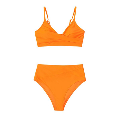 CUPSHE Seturi de bikini cu talie înaltă, negru, plin de răsucire