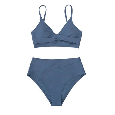 CUPSHE Seturi de bikini cu talie înaltă, negru, plin de răsucire