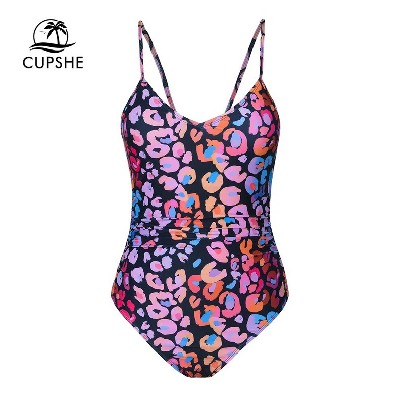 CUPSHE Jednodijelni kupaći kostim s O-prstenom s leopard printom za žene Seksi monokini kupaći kostim s V-izrezom bez leđa 2023. Kupaći kostim Odjeća za plažu