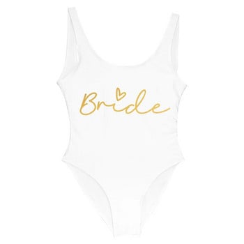 S-3XL Gold Print Team Bride One-Piece Swimsuit Squad Γυναικεία μαγιό Bachelorette πάρτι Μαγιό Καλοκαιρινό Beatchwear Μαγιό