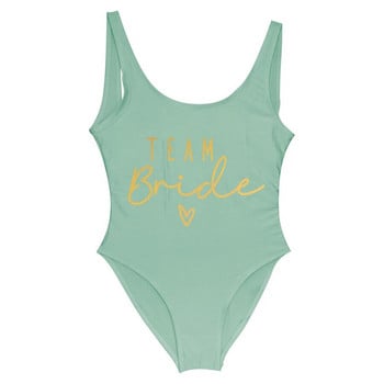 S-3XL Gold Print Team Bride One-Piece Swimsuit Squad Γυναικεία μαγιό Bachelorette πάρτι Μαγιό Καλοκαιρινό Beatchwear Μαγιό