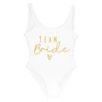 S-3XL Gold Print Team Bride One-Piece Swimsuit Squad Γυναικεία μαγιό Bachelorette πάρτι Μαγιό Καλοκαιρινό Beatchwear Μαγιό