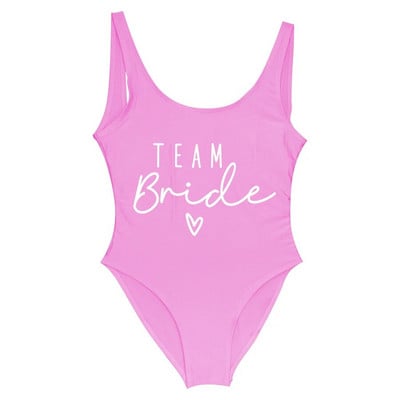 S-3XL Gold Print Team Bride vientisas maudymosi kostiumėlis Squad Moterų maudymosi kostiumėlis Bachelorette Party maudymosi kostiumėlis Summer Beatchwear maudymosi kostiumėlis