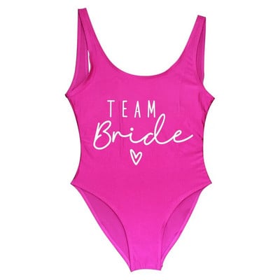 S-3XL Gold Print Team Bride vientisas maudymosi kostiumėlis Squad Moterų maudymosi kostiumėlis Bachelorette Party maudymosi kostiumėlis Summer Beatchwear maudymosi kostiumėlis