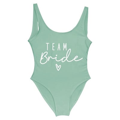 S-3XL Gold Print Team Bride vientisas maudymosi kostiumėlis Squad Moterų maudymosi kostiumėlis Bachelorette Party maudymosi kostiumėlis Summer Beatchwear maudymosi kostiumėlis