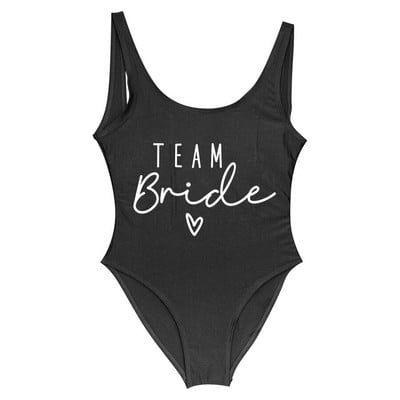 S-3XL Gold Print Team Bride vientisas maudymosi kostiumėlis Squad Moterų maudymosi kostiumėlis Bachelorette Party maudymosi kostiumėlis Summer Beatchwear maudymosi kostiumėlis