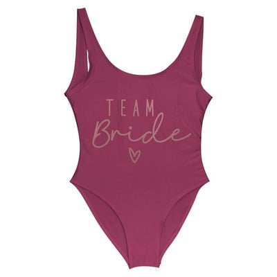 S-3XL Gold Print Team Bride vientisas maudymosi kostiumėlis Squad Moterų maudymosi kostiumėlis Bachelorette Party maudymosi kostiumėlis Summer Beatchwear maudymosi kostiumėlis