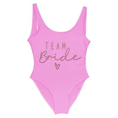 S-3XL Gold Print Team Bride vientisas maudymosi kostiumėlis Squad Moterų maudymosi kostiumėlis Bachelorette Party maudymosi kostiumėlis Summer Beatchwear maudymosi kostiumėlis