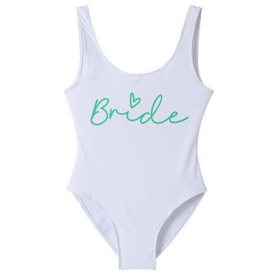 S-3XL Gold Print Team Bride vientisas maudymosi kostiumėlis Squad Moterų maudymosi kostiumėlis Bachelorette Party maudymosi kostiumėlis Summer Beatchwear maudymosi kostiumėlis