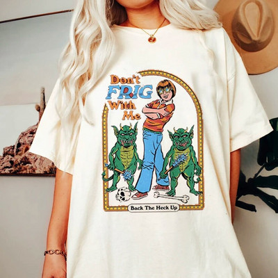 Sātana dēmona T-krekls Šausmu Velna Retro T-krekls 2023 Sieviešu klasiskā šausmu multfilma lielizmēra Harajuku ikdienas balts T krekls