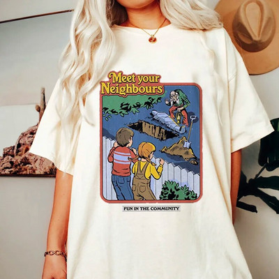 Sátán démon póló Horror Devil Retro póló 2023 női klasszikus horror rajzfilm felső nagy méretű Harajuku alkalmi fehér póló