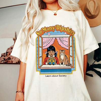 Sátán démon póló Horror Devil Retro póló 2023 női klasszikus horror rajzfilm felső nagy méretű Harajuku alkalmi fehér póló