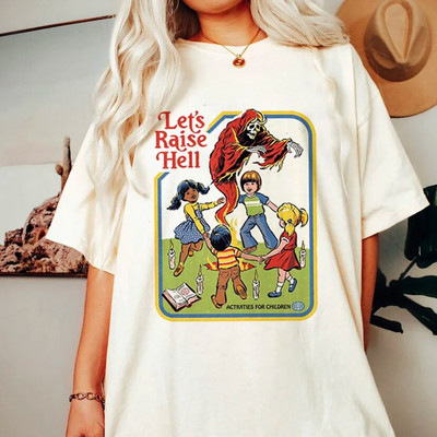 Sátán démon póló Horror Devil Retro póló 2023 női klasszikus horror rajzfilm felső nagy méretű Harajuku alkalmi fehér póló