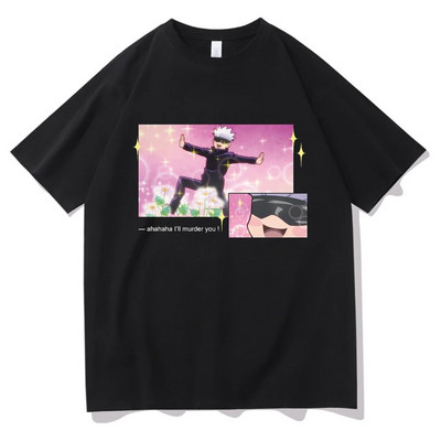 Tricou Anime Jujutsu Kaisen Gojo Satoru Haine cu imprimeu grafic Topuri de modă Plus Size Tricou cu mânecă scurtă din bumbac Femei Bărbați