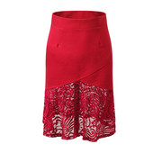 Plus Size S-5XL Γυναικείες φούστες δαντέλα OL Lotus Leaf Bodycon Stretch Ψηλόμεσο Πακέτο Φούστα ισχίου Γυναικείες φούστες με μολύβι