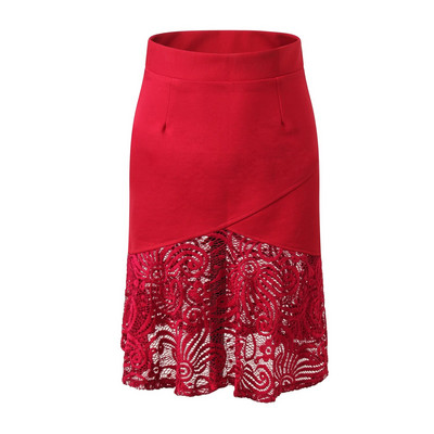 Plus Size S-5XL Γυναικείες φούστες δαντέλα OL Lotus Leaf Bodycon Stretch Ψηλόμεσο Πακέτο Φούστα ισχίου Γυναικείες φούστες με μολύβι