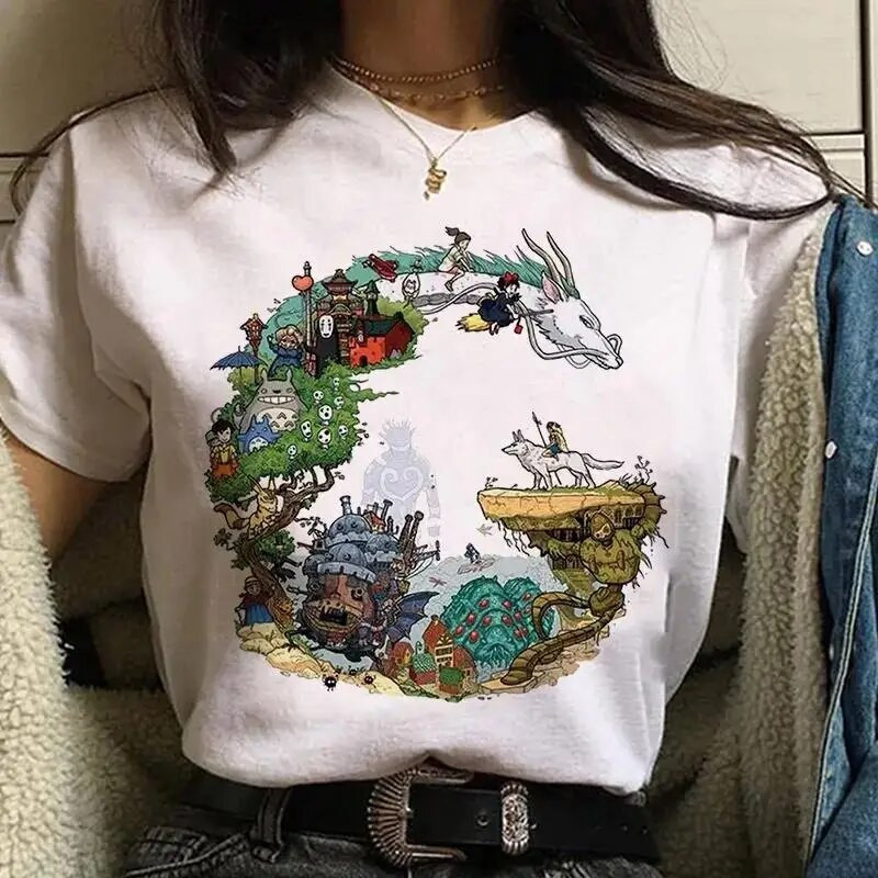 Printcess Ženske ljetne lagane udobne ležerne kratke rukave Muške velike ženske Japanske anime Harajuku kawaii