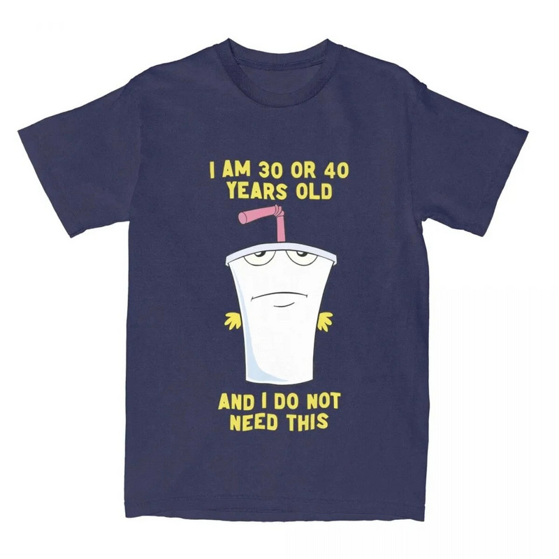 30 arba 40 Aqua Teen Hunger Force ATHF vyrų moteriški marškinėliai Juokingi marškinėliai trumpomis rankovėmis Crew kaklo marškinėliai, medvilniniai didesnio dydžio