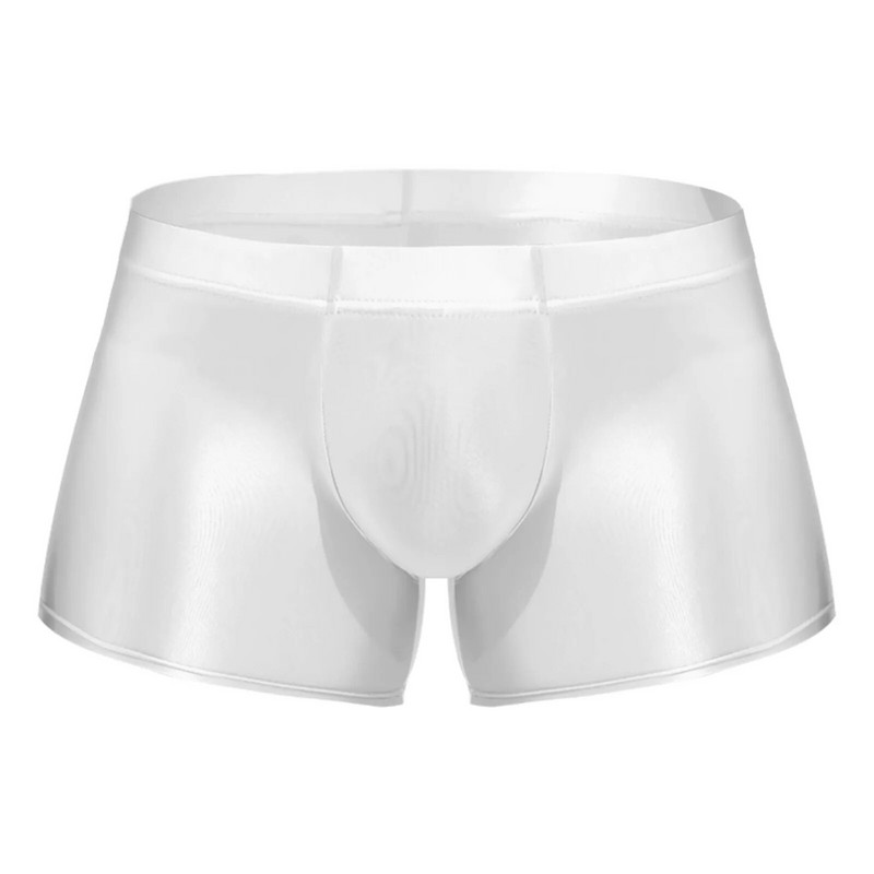 Costume de baie pentru bărbați Slip lucios cu talie joasă Lenjerie de corp Trunchi de baie pentru bărbați Boxeri de culoare uni Pantaloni scurți de jos Chiloți cu talie joasă