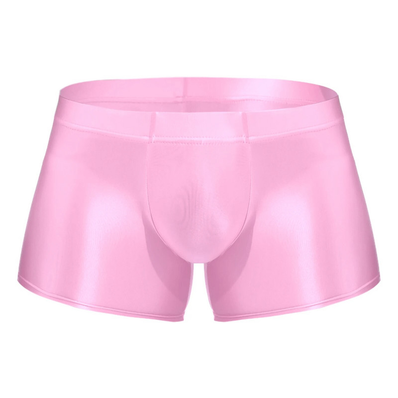 Costume de baie pentru bărbați Slip lucios cu talie joasă Lenjerie de corp Trunchi de baie pentru bărbați Boxeri de culoare uni Pantaloni scurți de jos Chiloți cu talie joasă