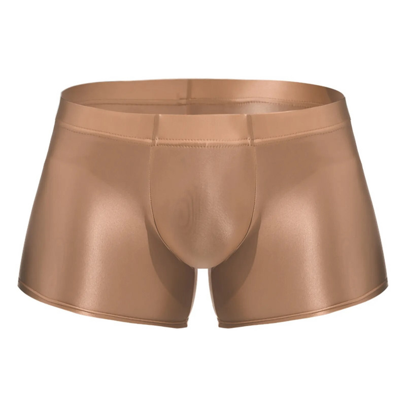 Costume de baie pentru bărbați Slip lucios cu talie joasă Lenjerie de corp Trunchi de baie pentru bărbați Boxeri de culoare uni Pantaloni scurți de jos Chiloți cu talie joasă