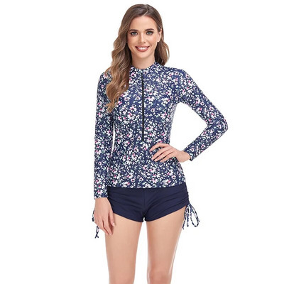 Seksi kupaći kostim Bikini Mujer Rashguard Ženski kupaći kostim dugih rukava Rashguard Dvodijelni kupaći kostim za surfanje Tankini set za surfanje