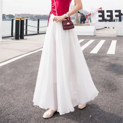 Madingas korėjietiškas elegantiškas šokių sijonas juodas raudonas geltonas mėlynas žalias purpurinis rožinis sijonas vasarinis moteriškas sijonas ilgas Boho paplūdimio maxi sijonas