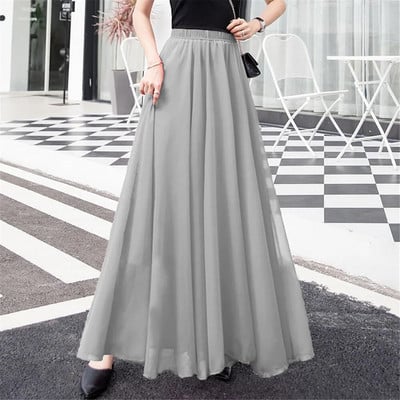 Madingas korėjietiškas elegantiškas šokių sijonas juodas raudonas geltonas mėlynas žalias purpurinis rožinis sijonas vasarinis moteriškas sijonas ilgas Boho paplūdimio maxi sijonas