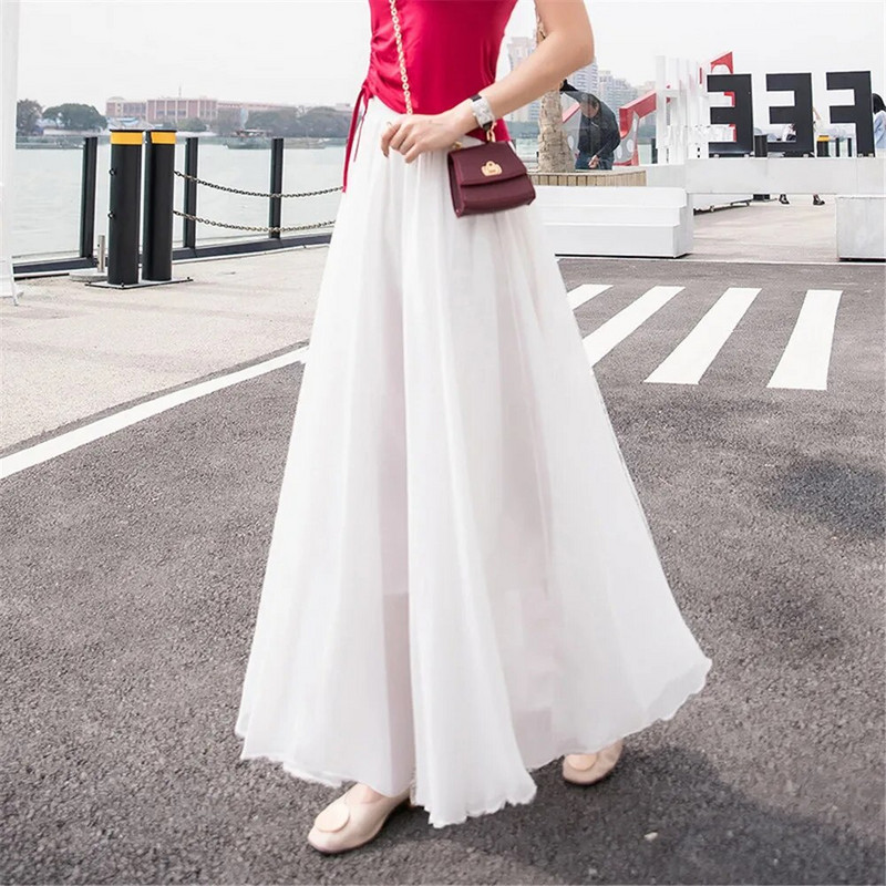 Madingas korėjietiškas elegantiškas šokių sijonas juodas raudonas geltonas mėlynas žalias purpurinis rožinis sijonas vasarinis moteriškas sijonas ilgas Boho paplūdimio maxi sijonas