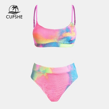 CUPSHE Textured Tie-Dye σετ μπικίνι μαγιό για γυναίκες με λαιμόκοψη δύο τεμαχίων Μαγιό 2023 Μαγιό