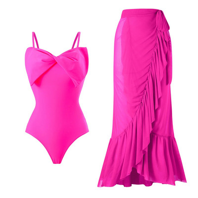 2024 Push Up jednodijelni kupaći kostim sa suknjom za plažu Retro kupaći kostim Ženski seksi kupaći kostim Jednobojna odjeća za plažu Monokini Ljeto za plivanje