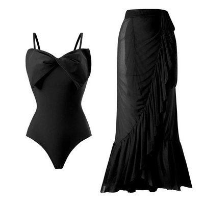 2024 Push Up jednodijelni kupaći kostim sa suknjom za plažu Retro kupaći kostim Ženski seksi kupaći kostim Jednobojna odjeća za plažu Monokini Ljeto za plivanje