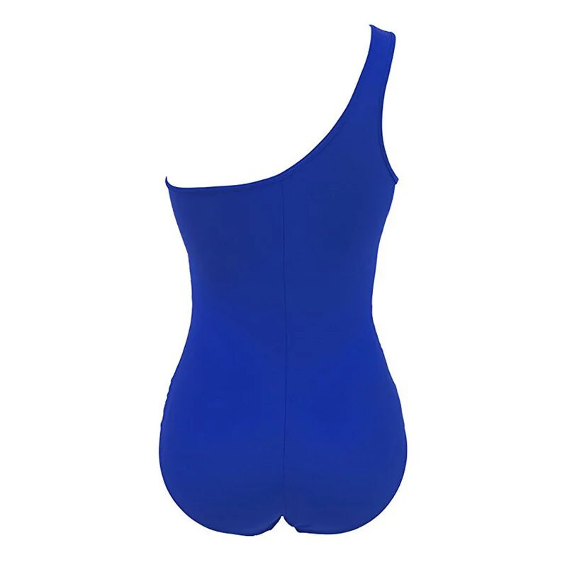 Μεγάλο μέγεθος Γυναικείο One Piece Mesh Επίδεσμος Μπικίνι Μαγιό One Shoulder Push Up Monokini Μαγιό Μαγιό XL XXL Beachwear Κόκκινο