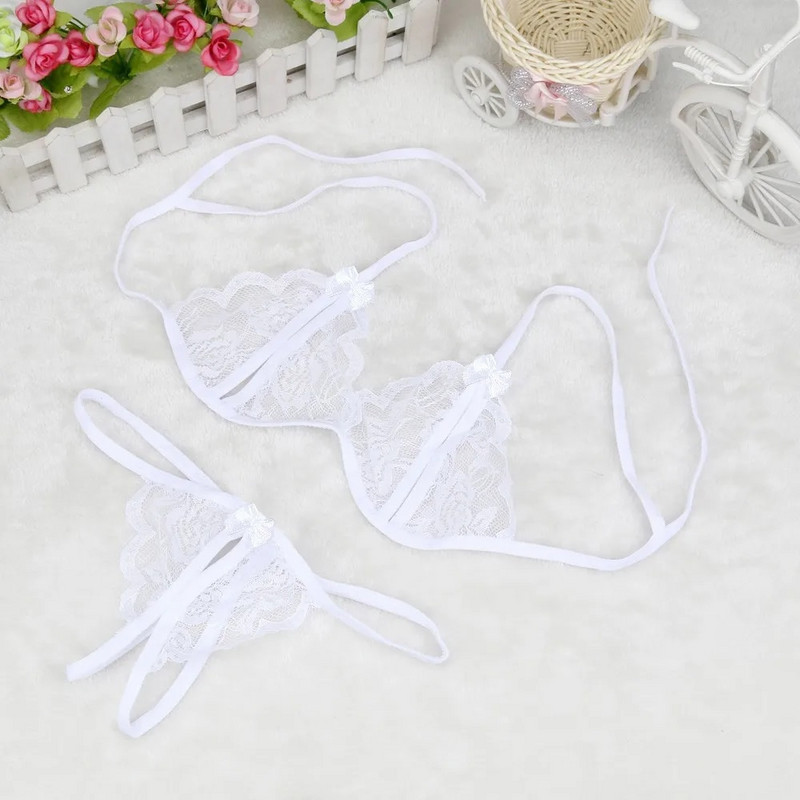 Σετ σουτιέν εσωρούχων Lace Hollow Out Σέξι εσώρουχα Sleepwear G-string Σουτιέν Γυναικεία Σετ εσώρουχα Πυτζάμες Ερωτικά ρούχα 2023